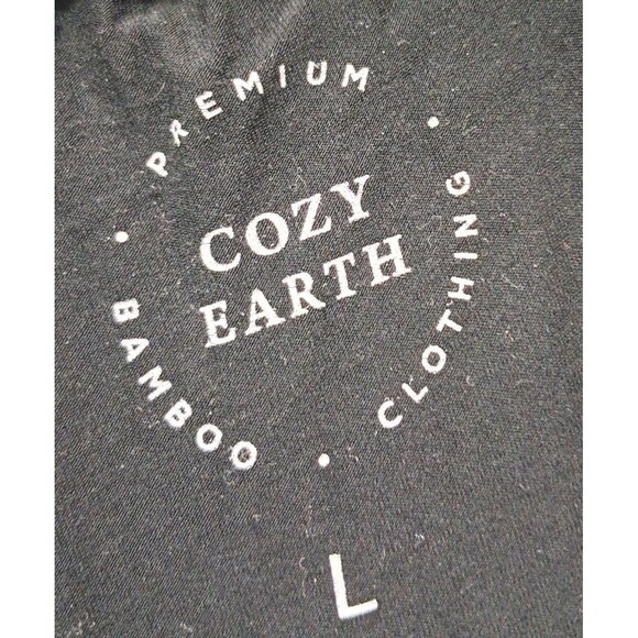 Cozy Earth Black Bamboo Women's Pajama Set with White Trim - Picture 14 of 16